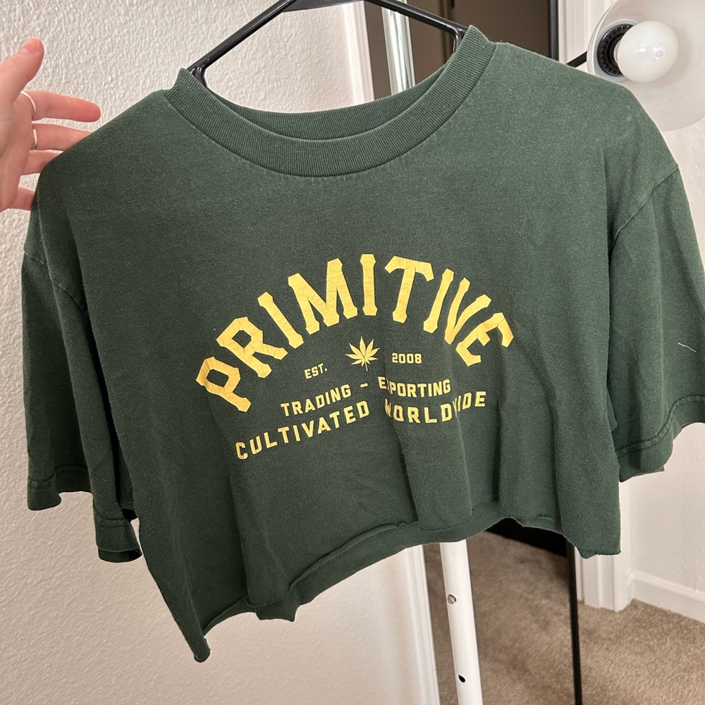 green primitive crop top